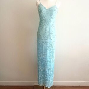 Y2K Silk Beaded Sequined Mermaid Prom Dress